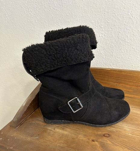 Ladies black suede ankle - suede,
