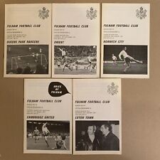 Fulham Programmes 1971 1972 QPR Orient Norwich Cambridge Luton