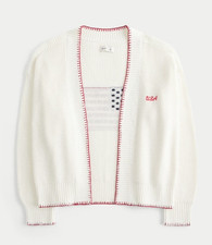 Hollister American Flag USA Graphic Cream Cardigan Size XS / S RRP £39.99 BNWOT