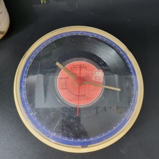 Vintage Police Record Vinyl Clock Plastic Wall Hung Collectable Music 