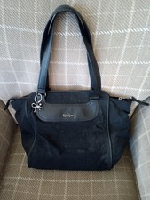 KIPLING LARGE TOTE/SHOULDER BAG - BLACK WITH METAL ACCESSORIES