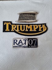 Triumph Motorcycle Belt Buckle & Sew On Patches Rat 07 In Excellent Condition.