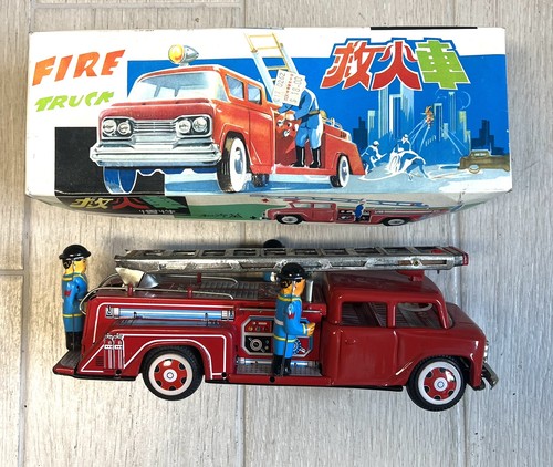 Tinplate friction fire truck - fire,