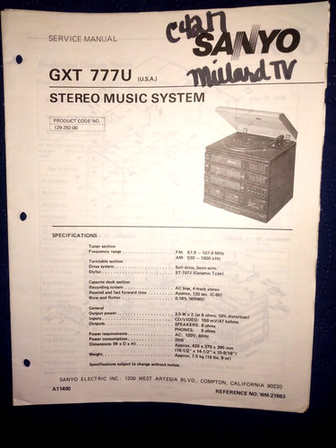 Sanyo gxt777u gxt - gxt777u, 777u