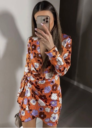 Bnwt zara orange floral - bnwt,