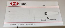 Large blank cheque with bank - blank,