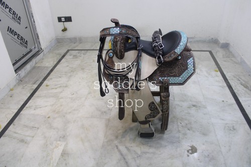 Western leather barrel horse - barrel,