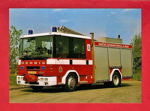 Czech fire truck postcard - postcard,