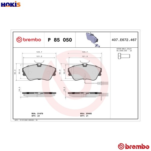 Brake pad set - set, 85