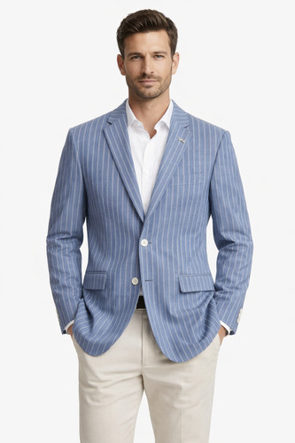 Light blue white stripe - blue,