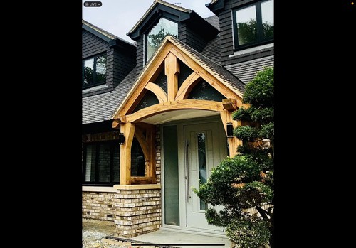 Green oak porch canopy - oak,