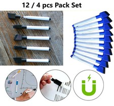Magnetic White Board Marker Pens Black/Blue Dry Eraser Easy Wipe Whiteboard 12/4