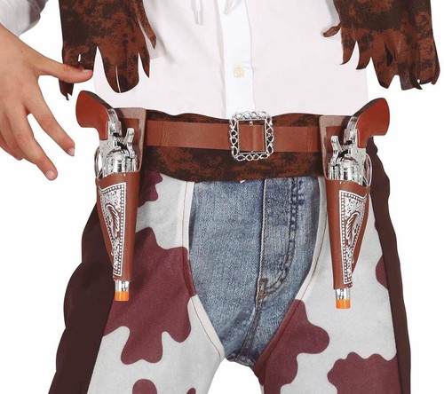 Cowboy fancy dress guns belt - fancy,