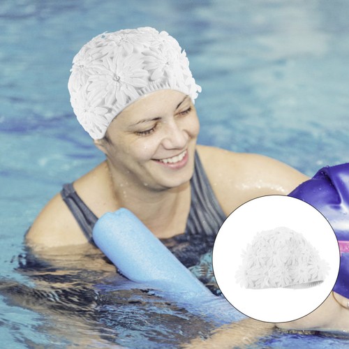 Ladies swimming cap white - cap,