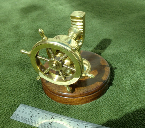Vintage brass ship wheel - brass,