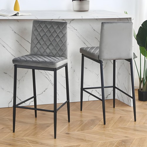 2pcs velvet bar stools - 2pcs, counter