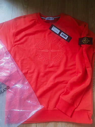 Stone island men orange crew - island,