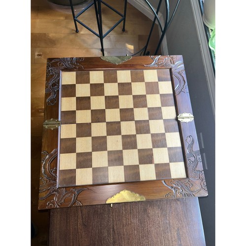 Vintage large carved wooden - carved,