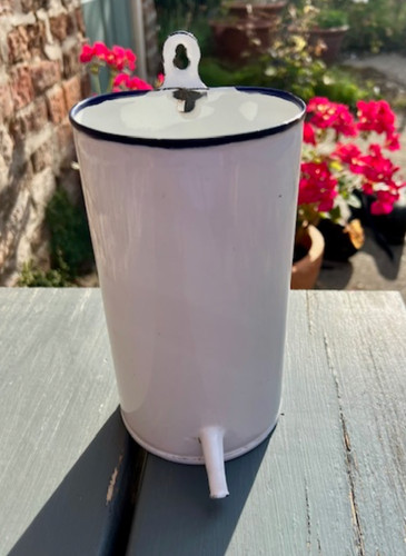 Vintage white enamel irrigator - vintage,