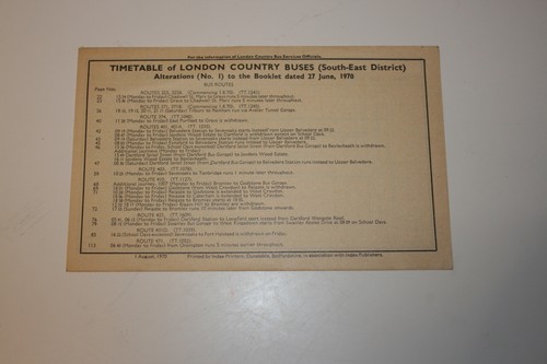 Timetable london country - timetable,
