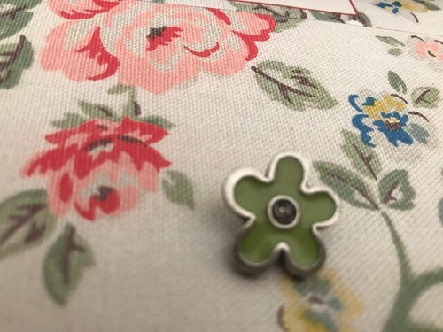 Green floral danforth pewter - green,