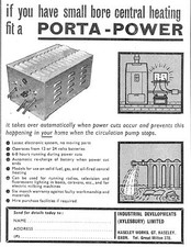 1963 Advert for PORTA-POWER Central Heating Pump Batteries Small Print Ad 488/34