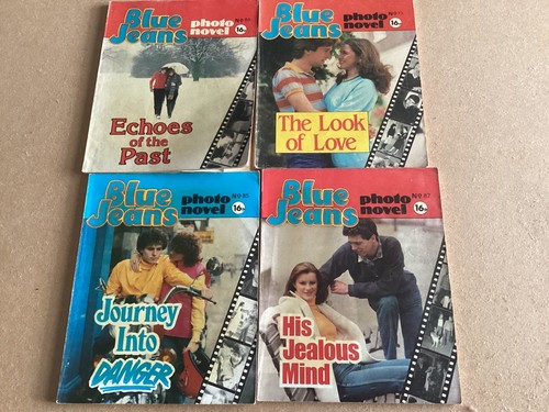 Four 1980s vintage blue - four,