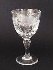 ROYAL BRIERLEY LEAD CRYSTAL HONYSUCKLE PATTERN RED WINE GLASS 6"
