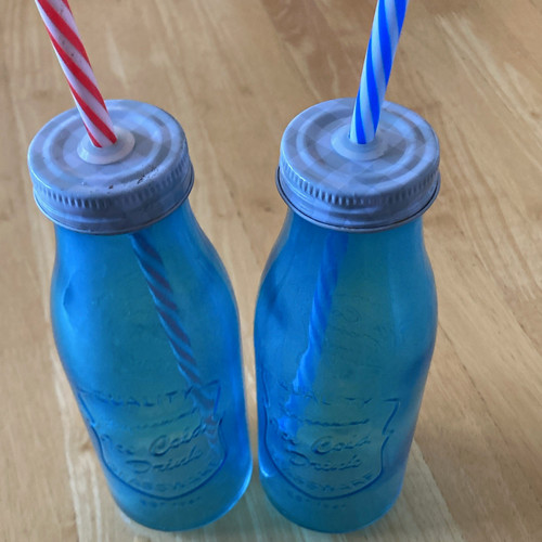 Blue glass bottle - blue,