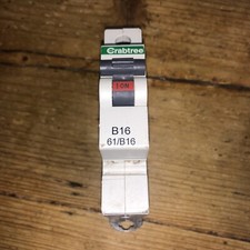 Crabtree Starbreaker  16A MCB B16 61/B16 B TYPE PLUG IN BLACK CLIP