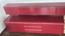 RED IKEA BESTA BURS HIGH GLOSS FINISH TV AND WALL UNITS. HIGH STORAGE CAPACITY