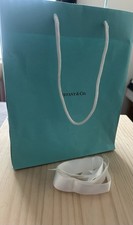 Tiffany&Co Gift Bag with ribbon Size 21.5cm wide 25 cm high 10.5 cm deep. Empty 