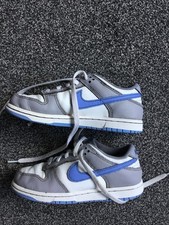 Kids Girls Boys Nike Dunk Low Shoe Trainers Size 1 EU 33 Cement Grey Baby Blue