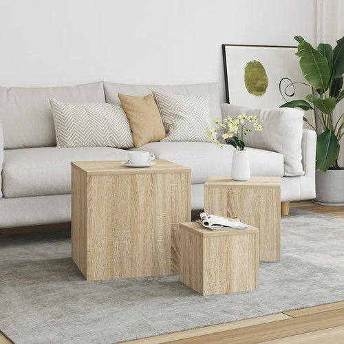 Piece side table - set,, sonoma