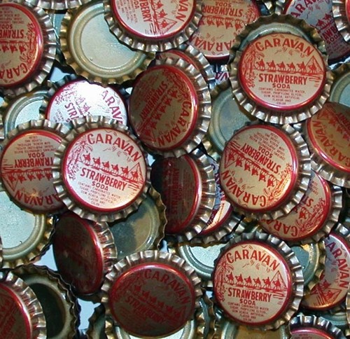 Soda pop bottle caps lot - caps, 25
