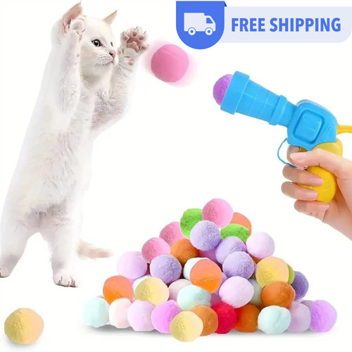 Cat plush ball launcher - cat,