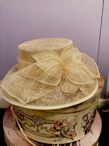 Cream occasion sinamay hat - cream,
