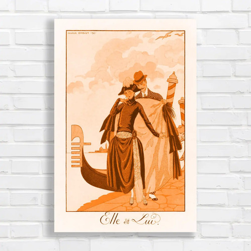 Retro couple venice orange - venice,