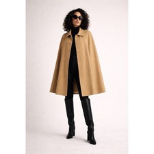 Camel Cashmere Blend Cape Coat