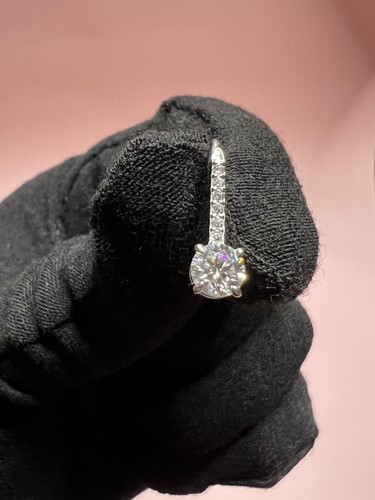 Moissanite dangle earrings 5mm - earrings,