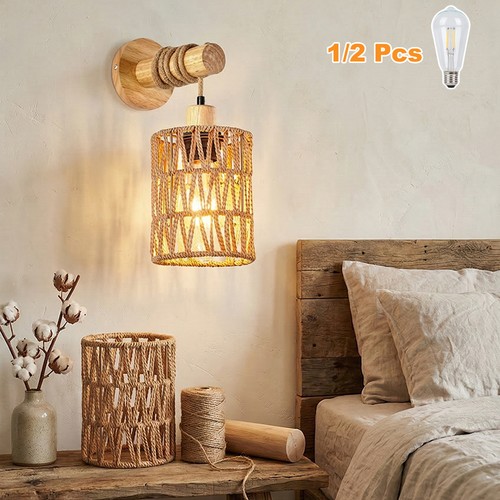 Vintage wooden wall light - 1/2x,