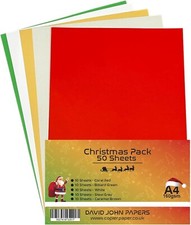 160gsm A4 Christmas Coloured
