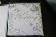 Wedding Bundle 24 Eve Invites White/Silver Holographic, Gift Bags & Rose Petals