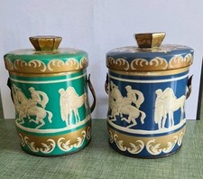 2 Rare 1970's Riley's Toffee Tins Vintage Retro With Hunters On Horseback Design
