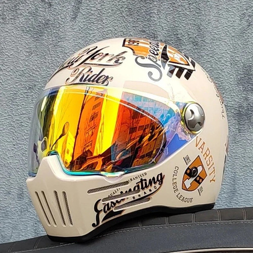 Retro motorcycle helmet full - retro,