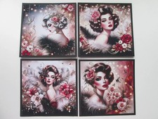 Set of  4 x RETRO FLAPPER /ART