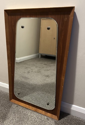Danish teak framed mirror mid - framed,
