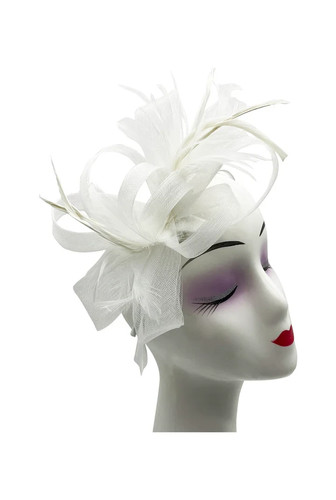 Feather looped fascinator - feather,