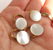 Lot 4  Vintage Waistcoat Dress Shirt Buttons Mother of Pearl Small With Rings