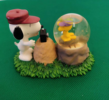 Peanuts Snoopy & Woodstock Glass Snow Globe Photographer #8232 Westland Giftware